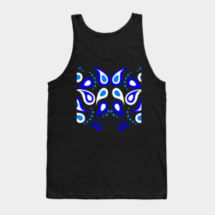 Paisley Pattern Blue Tank Top